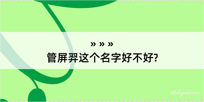 管屏羿这个名字好不好?