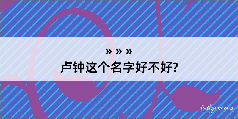 卢钟这个名字好不好?