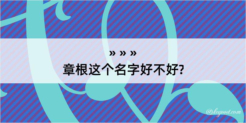 章根这个名字好不好?