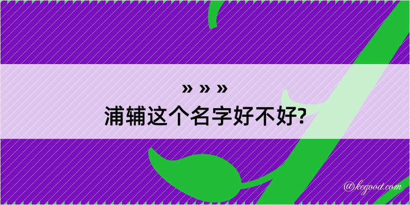 浦辅这个名字好不好?