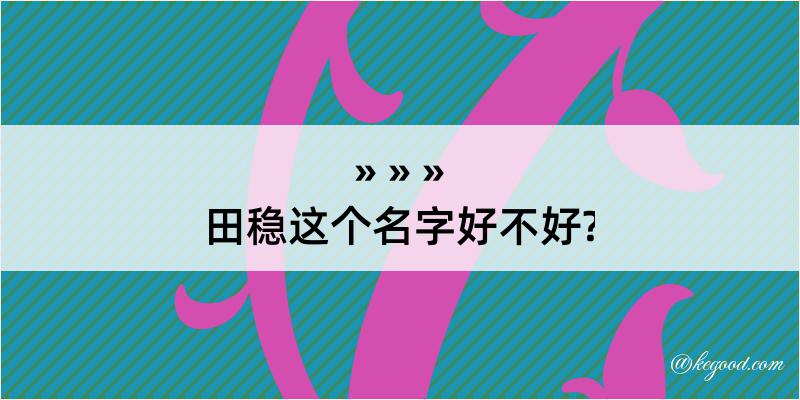 田稳这个名字好不好?