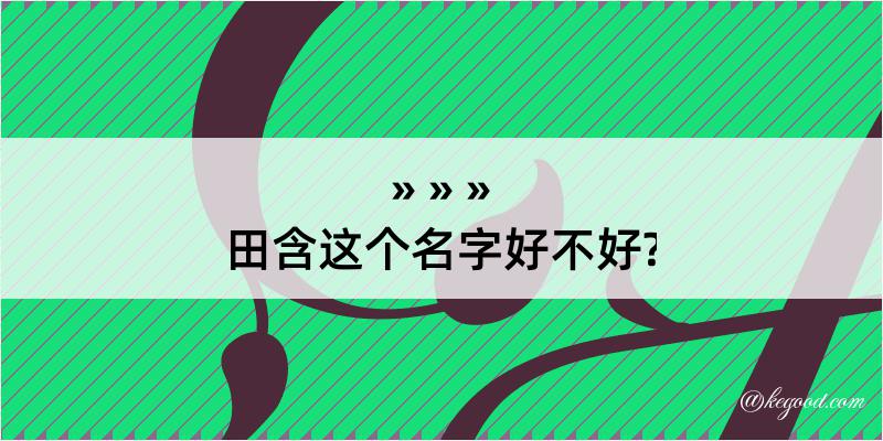 田含这个名字好不好?