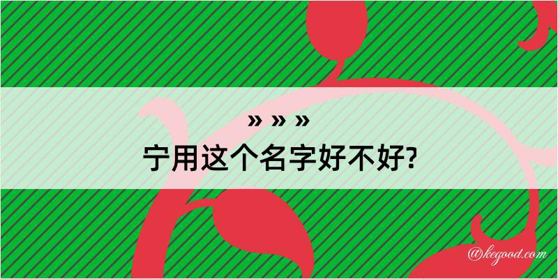 宁用这个名字好不好?