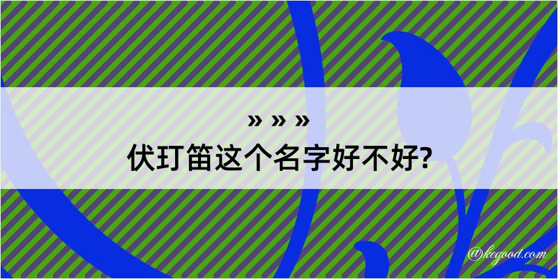 伏玎笛这个名字好不好?