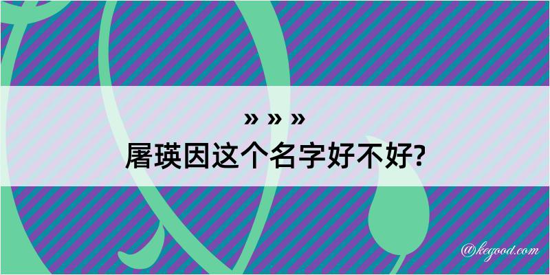 屠瑛因这个名字好不好?