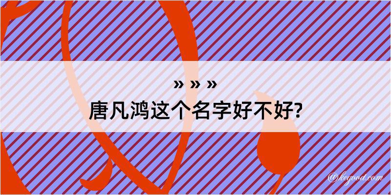 唐凡鸿这个名字好不好?