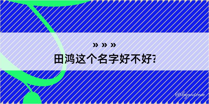 田鸿这个名字好不好?