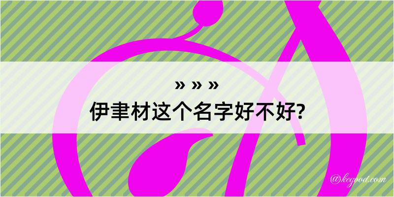 伊聿材这个名字好不好?