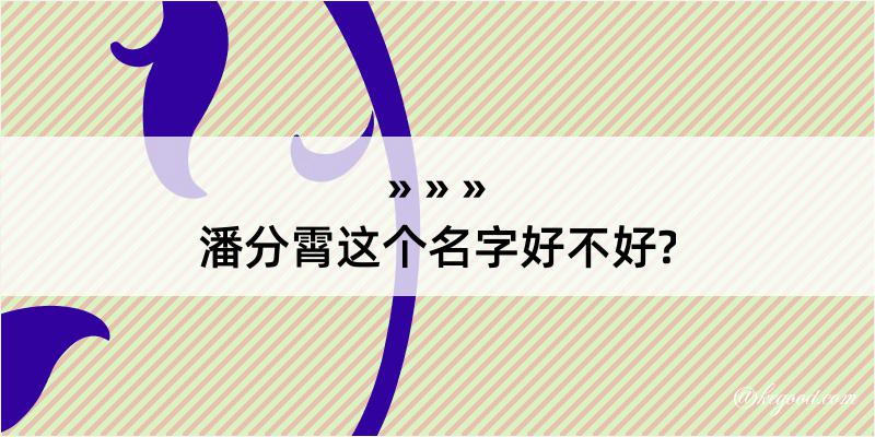 潘分霄这个名字好不好?