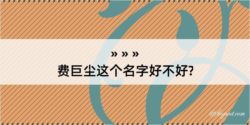 费巨尘这个名字好不好?