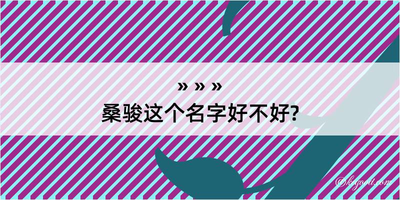 桑骏这个名字好不好?