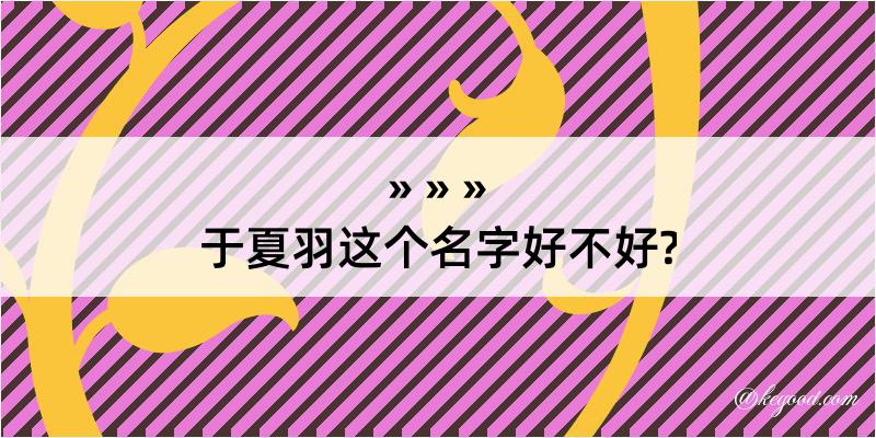 于夏羽这个名字好不好?