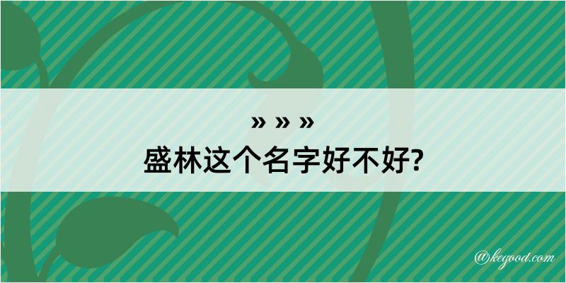 盛林这个名字好不好?