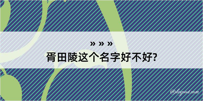 胥田陵这个名字好不好?