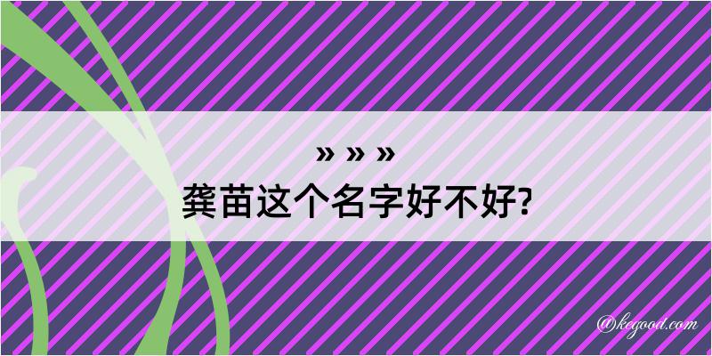 龚苗这个名字好不好?