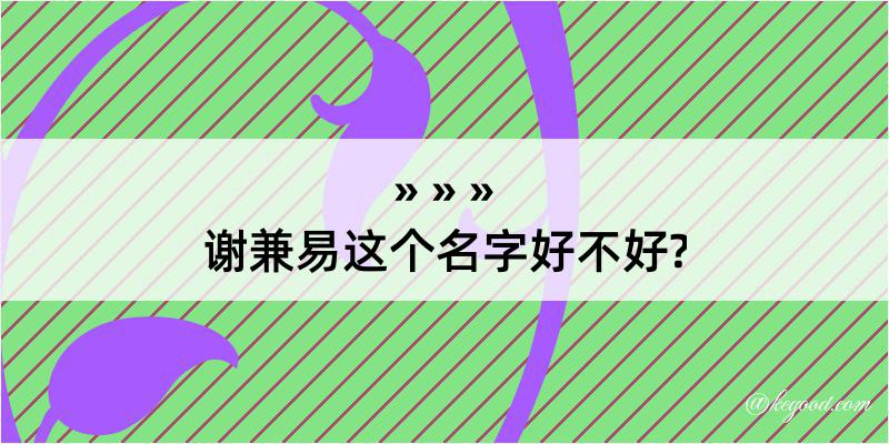 谢兼易这个名字好不好?