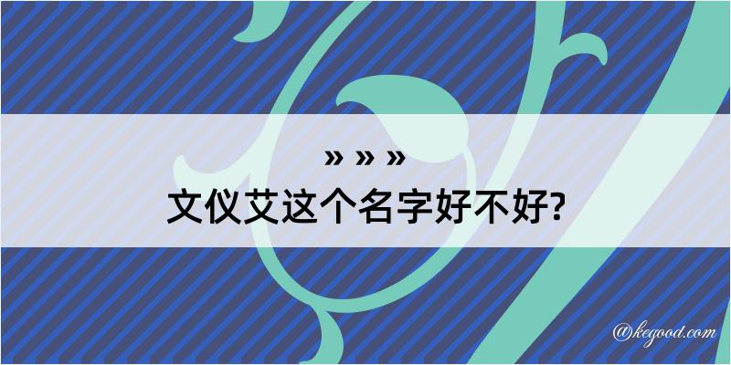 文仪艾这个名字好不好?