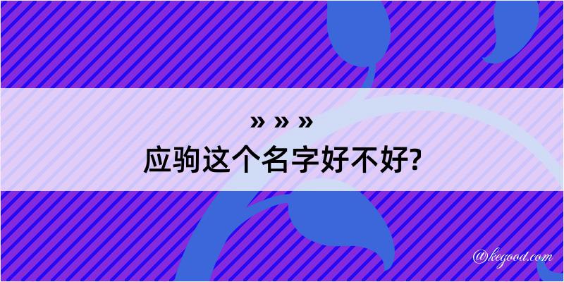 应驹这个名字好不好?