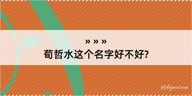 荀哲水这个名字好不好?