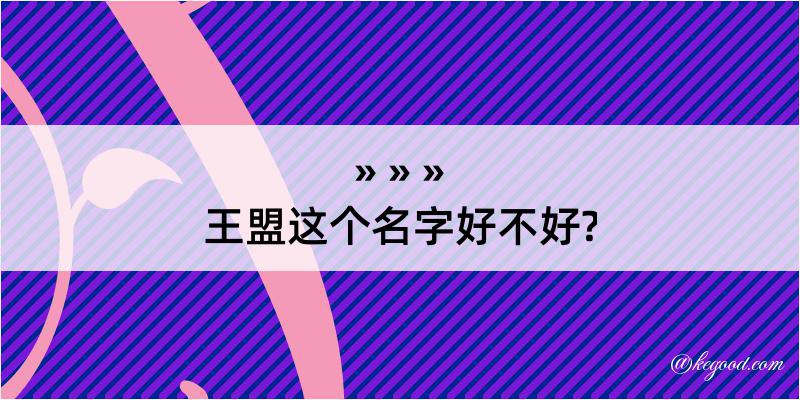 王盟这个名字好不好?