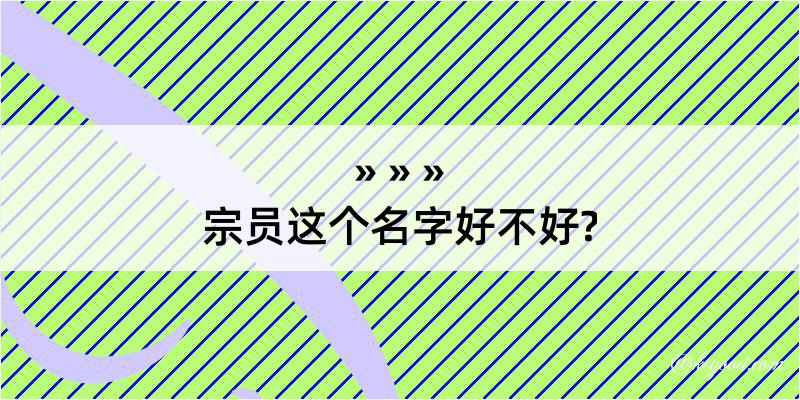 宗员这个名字好不好?