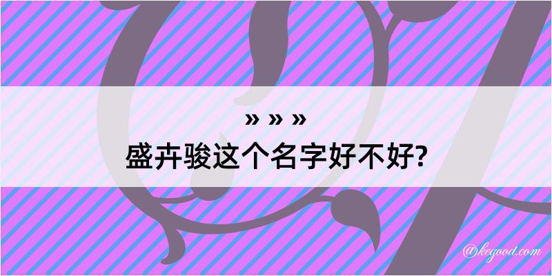 盛卉骏这个名字好不好?