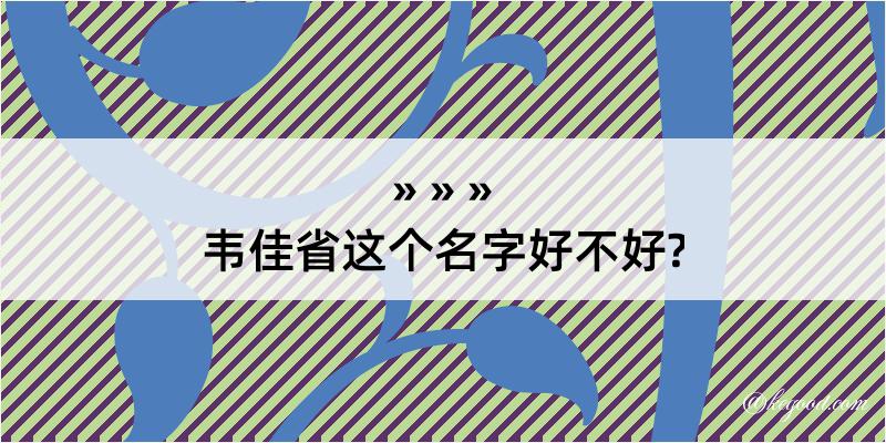 韦佳省这个名字好不好?