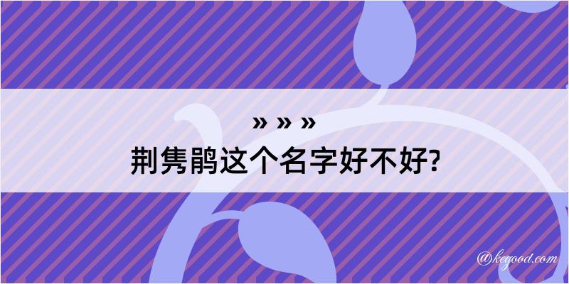 荆隽鹃这个名字好不好?