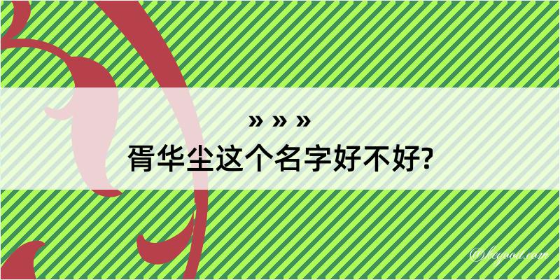 胥华尘这个名字好不好?