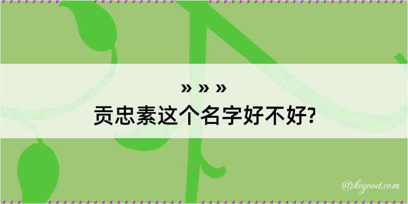 贡忠素这个名字好不好?