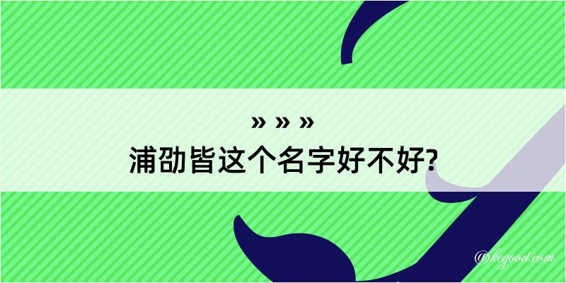 浦劭皆这个名字好不好?