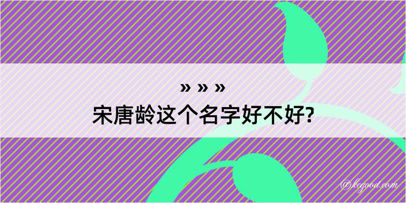 宋唐龄这个名字好不好?