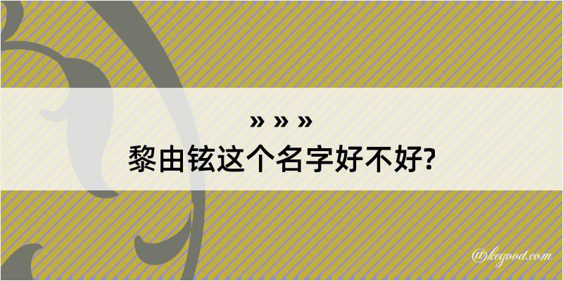 黎由铉这个名字好不好?