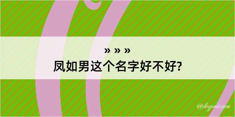 凤如男这个名字好不好?