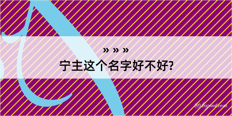 宁主这个名字好不好?