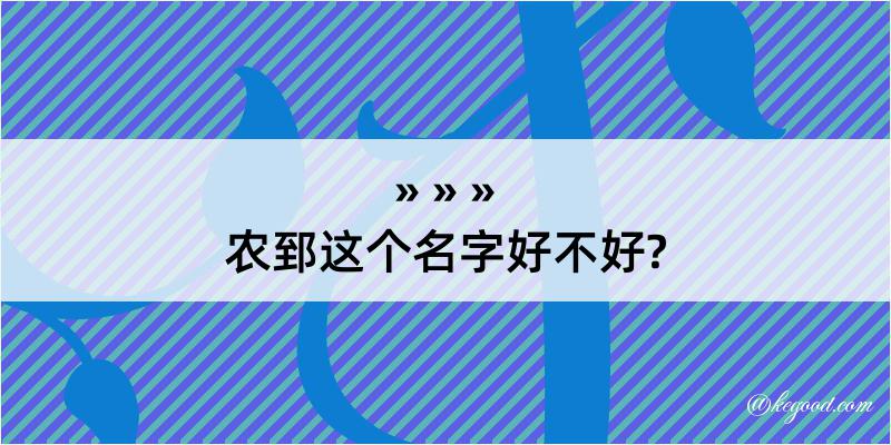 农郅这个名字好不好?