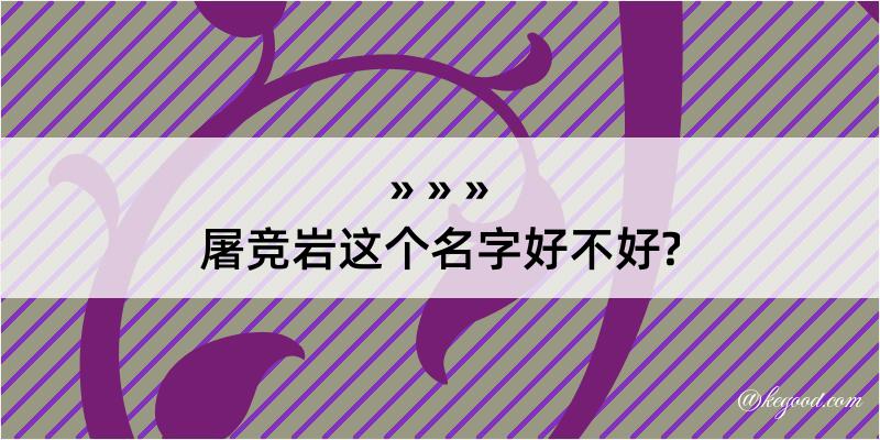 屠竞岩这个名字好不好?