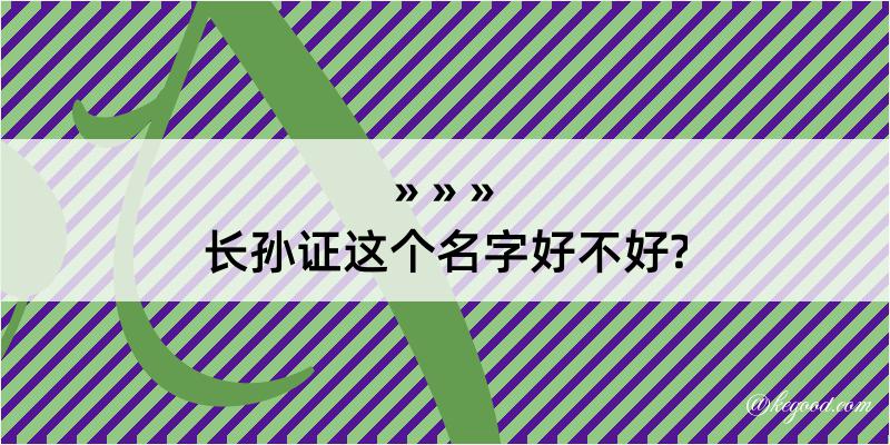 长孙证这个名字好不好?