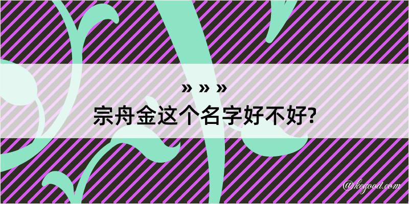 宗舟金这个名字好不好?