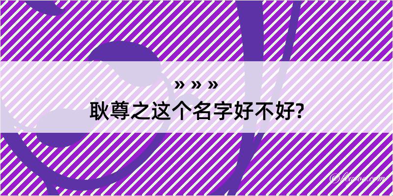 耿尊之这个名字好不好?