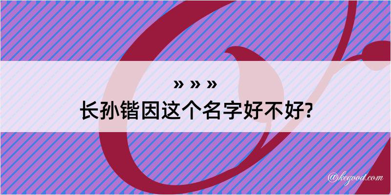 长孙锴因这个名字好不好?