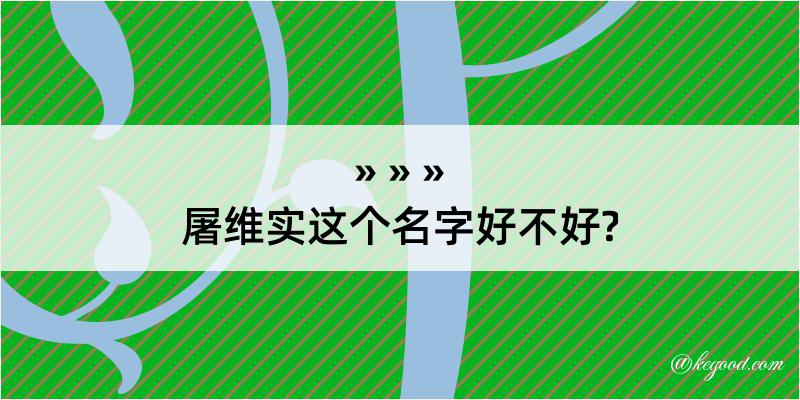 屠维实这个名字好不好?