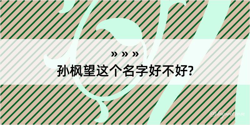 孙枫望这个名字好不好?