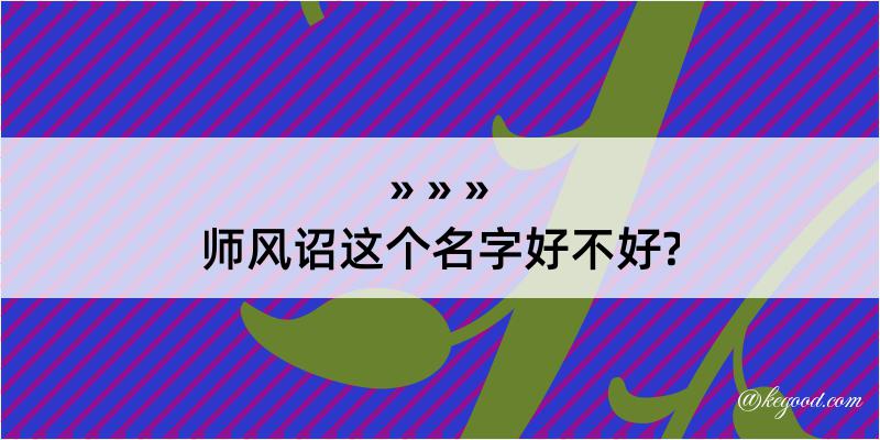 师风诏这个名字好不好?