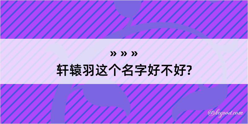 轩辕羽这个名字好不好?