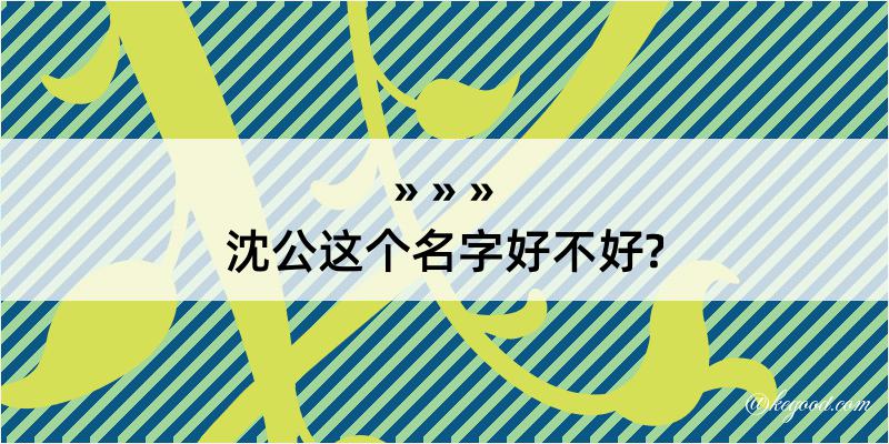 沈公这个名字好不好?