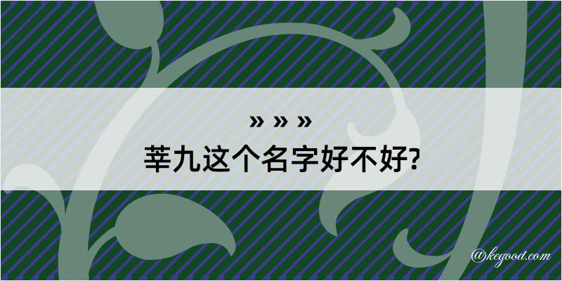 莘九这个名字好不好?