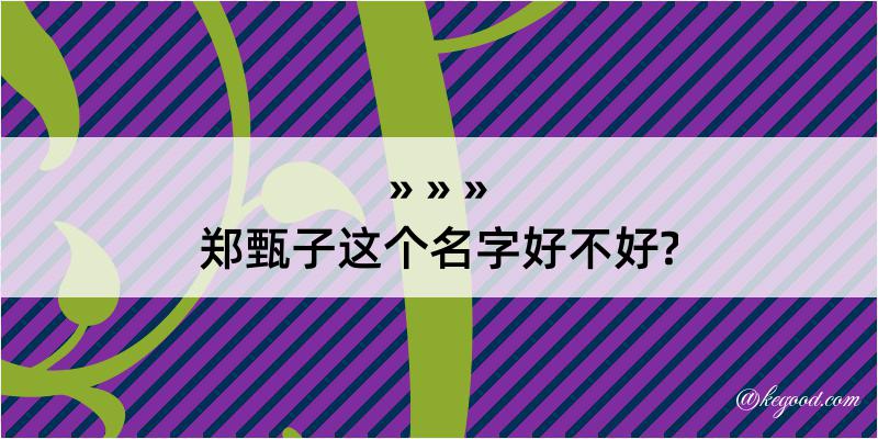 郑甄子这个名字好不好?