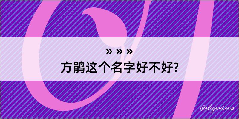 方鹃这个名字好不好?