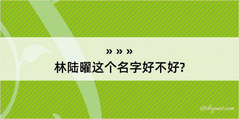 林陆曜这个名字好不好?